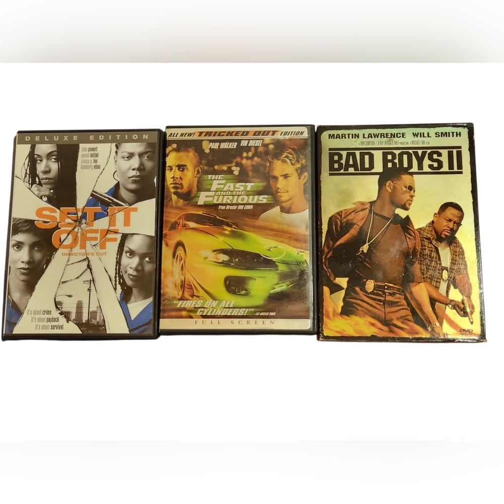 Set of 3 Action Movie DVDs